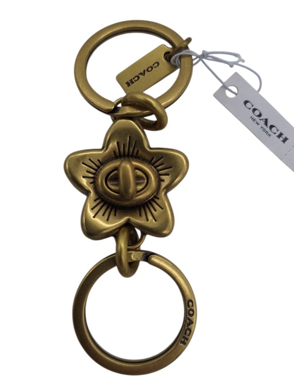 Coach RARE Wildflower Turnlock Valet Key Fob Bag Charm NWT